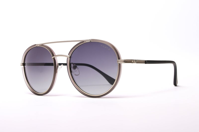 VEGAS Full Rim Round Men Grey  Sunglasses V2043 C3 - Image 2
